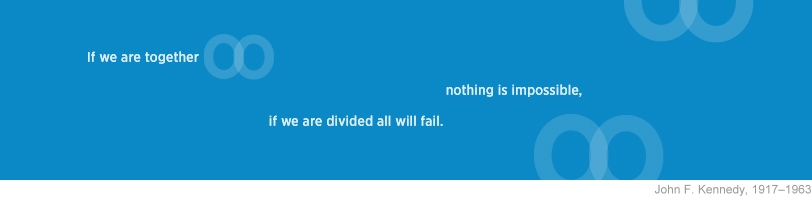 "proverb of John F Kennedy If we are together nothing is impossible"